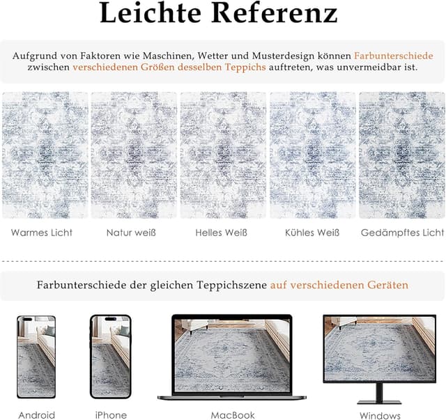 Detalle 2 de HUGEAR Vintage Waschbarer Teppich 240x300 cm