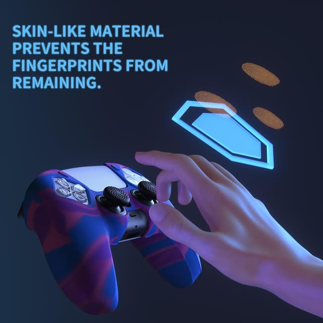 Detalle de PlayVital Pure Series Dockable Anti-Slip Silicone Cover Skin for PS5 Wireless Controller (Dockable model) – Pink & Purple & Blue