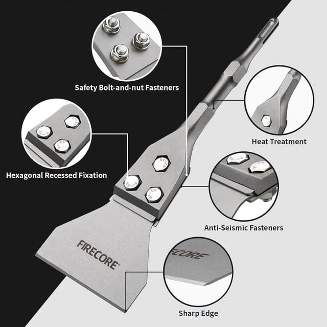 Detalle 2 de Firecore FS23412 SDS Plus Floor Scraper 300×100mm 🛠