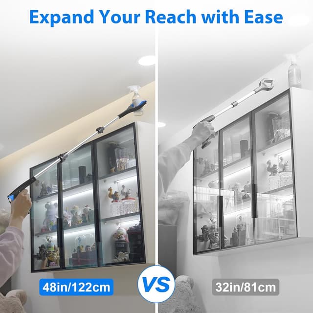 Detalle de 48" (122 cm) Long Litter Pickers – Extra Long Grabber Stick with 360° Rotating Head (Blue)