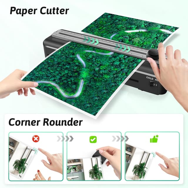 Thumbnail 6 de MAXDONE A4 4-in-1 Thermal Laminator Kit with Hot & Cold Settings, Pouches, Trimmer & Corner Rounder