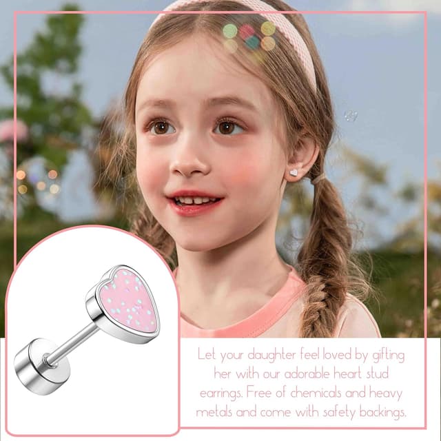 Detalle de LOLIAS 20G Titan Herz Ohrstecker 5,5×6,3 mm