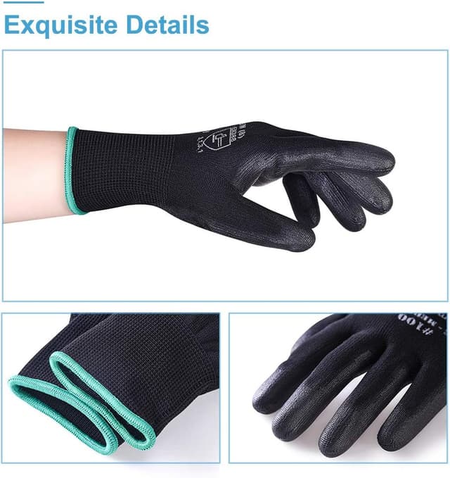 Thumbnail 6 de PU coated safety work gloves EN388 M/8