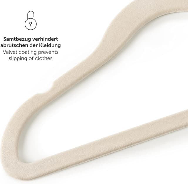 Detalle de Laleni Kinderkleiderbügel 30er-Set mit Samtbezug – 360° drehbar in Rosegold & Elfenbein