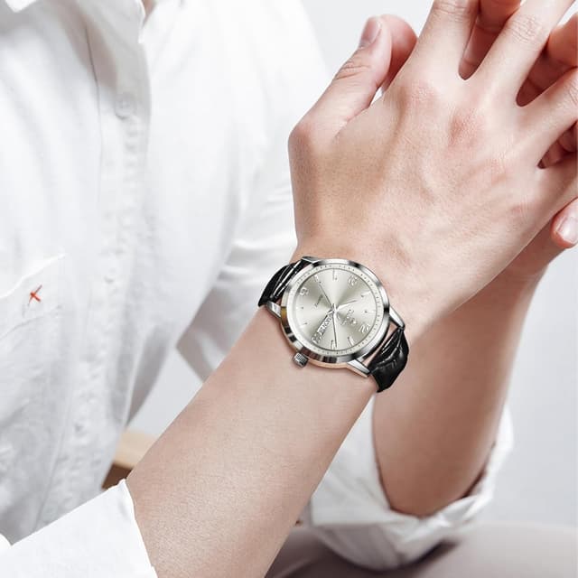 Detalle 2 de Taxau Herren Chronograph Uhr mit Lederarmband