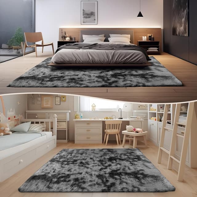 Thumbnail 6 de Untimaty Rugs 160x230cm Dark Grey shaggy rug