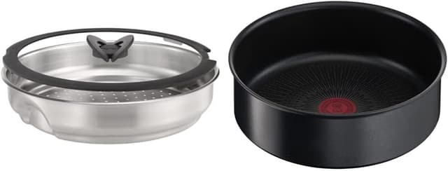 Detalle 1 de Tefal Ingenio Stainless Steel Steamer With Glass Lid (24 cm insert)