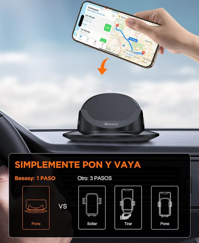 Thumbnail 3 de Beeasy Soporte Móvil Coche 360° 🛞 Antideslizante y Universal