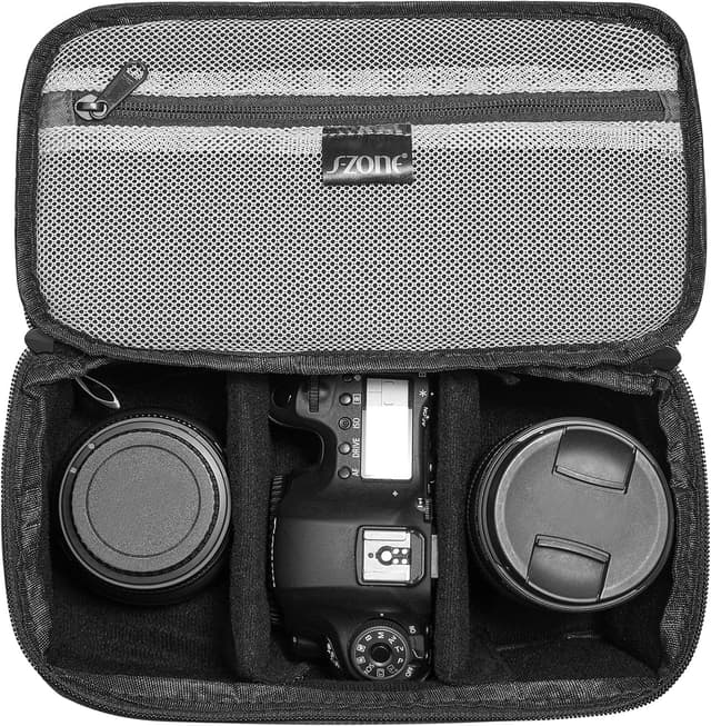 Detalle de S-ZONE borsa imbottita antiurto pieghevole per fotocamera DSLR/SLR con scomparti e protezione lenti