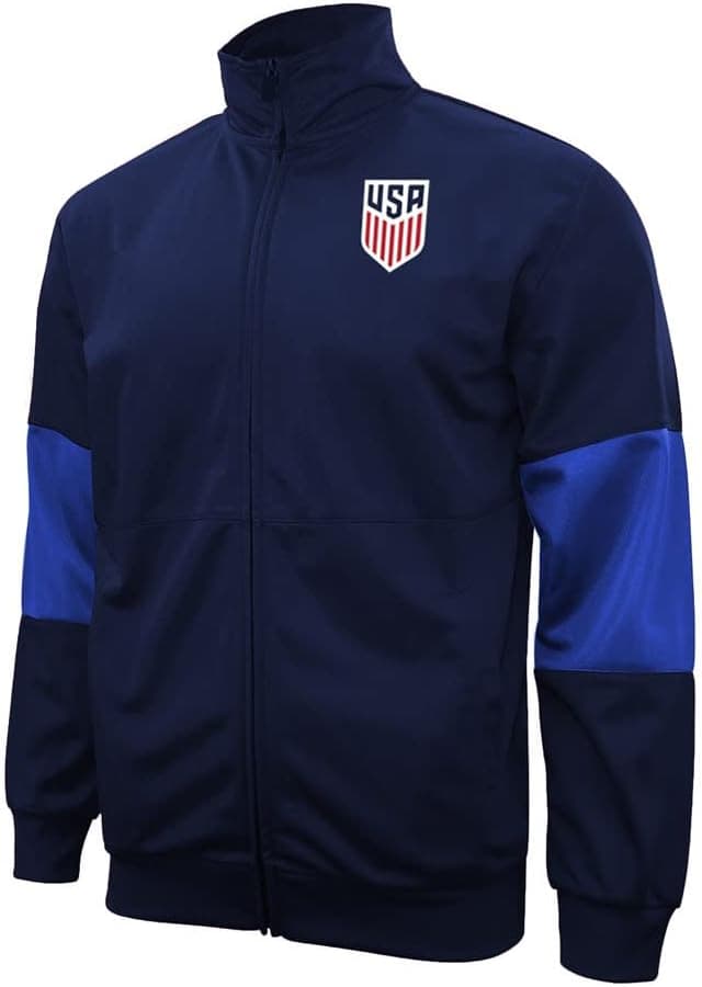 Detalle de Icon Sports Officially Licensed U.S. Soccer Full Zip Training Track Jacket – Touchline, Navy, Small