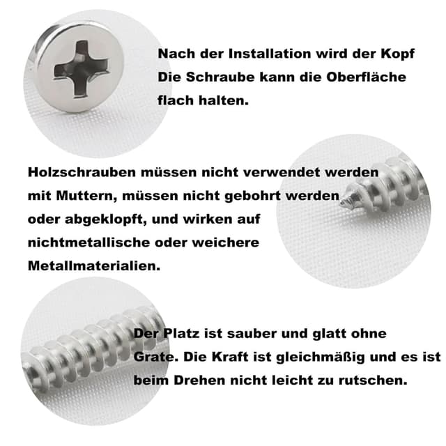 Detalle de Fajoeda 120x Holz-/Blechschrauben M4 x 20 mm Flachkopf Kreuzschlitz aus A2-70 (304)