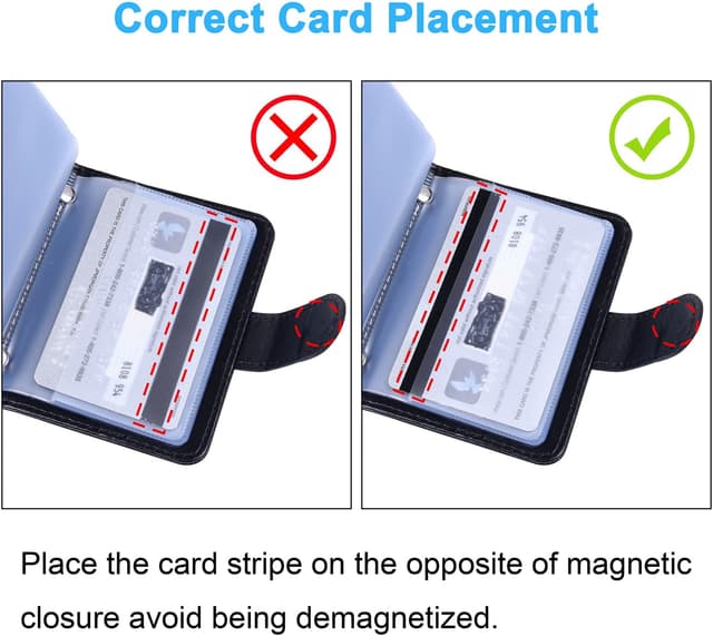 Detalle 2 de wisdompro RFID Credit Card Holder (20-card slot) with magnetic close – PU leather vertical wallet case