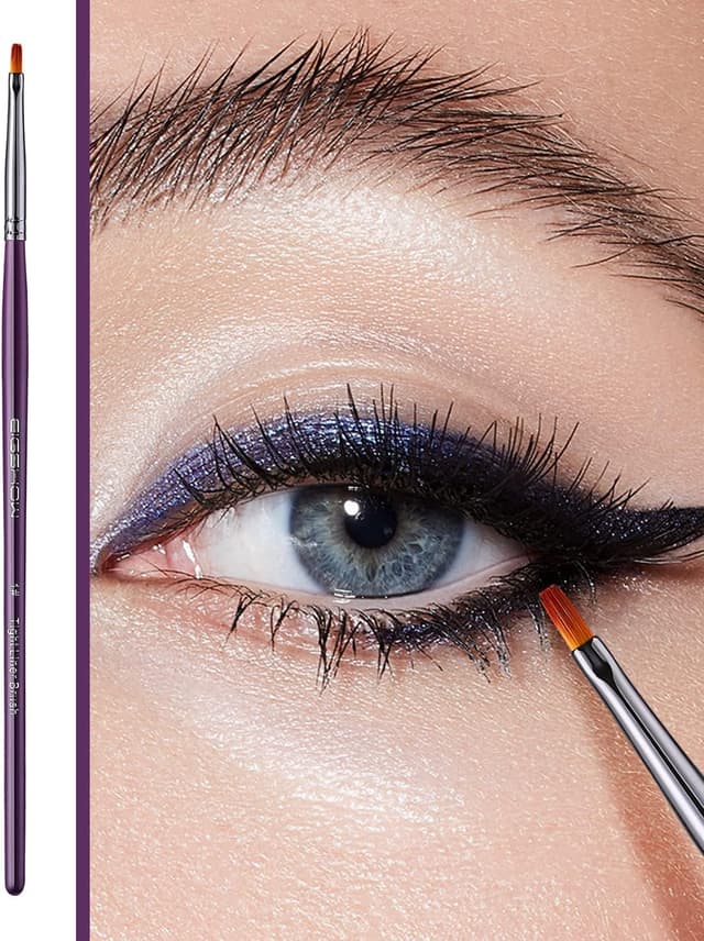 Detalle de EIGSHOW set di 4 pennelli per eyeliner (angolato, stretto, ultra-fine e definire) viola
