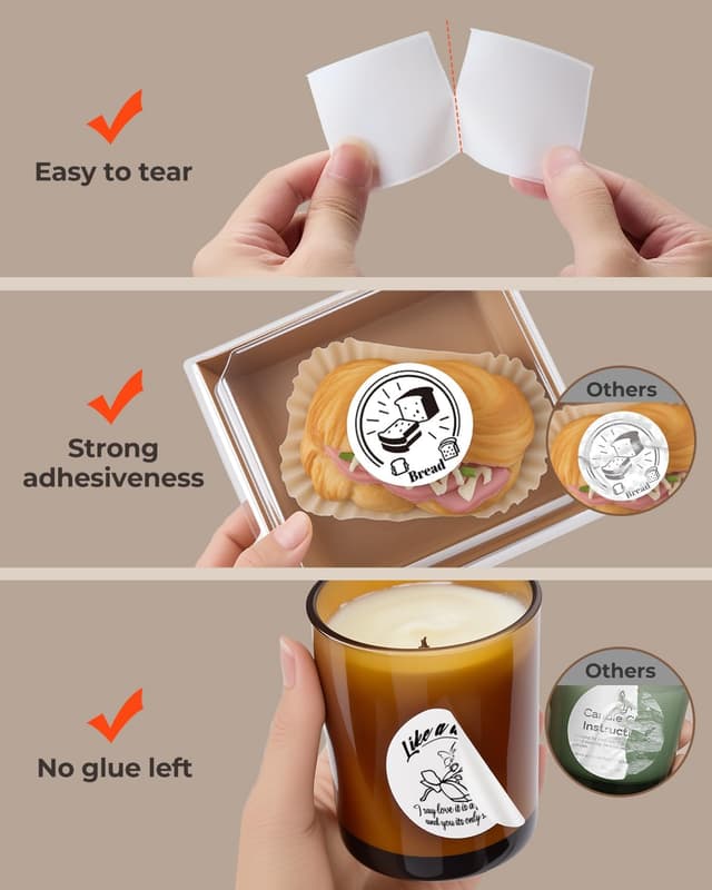 Detalle 2 de 150 étiquettes thermiques rondes MUNBYN