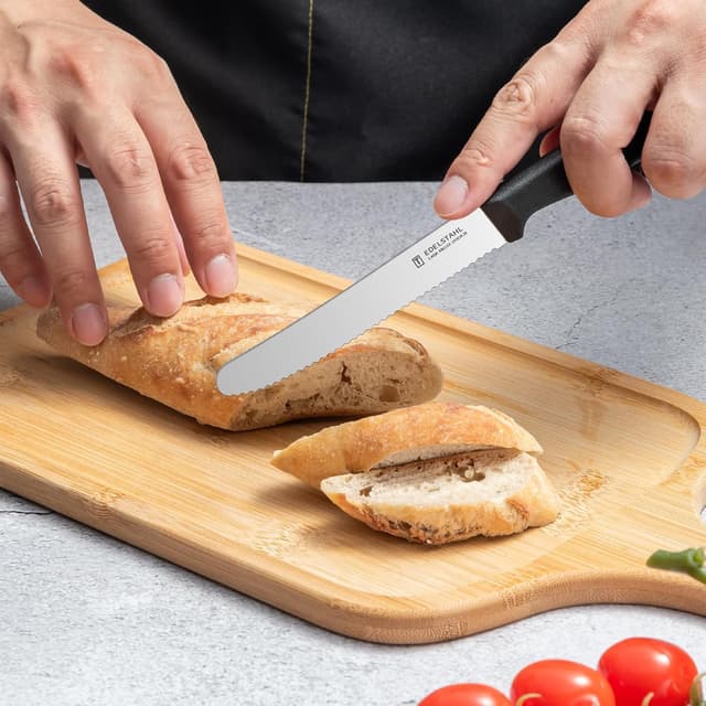 Detalle 2 de targzier Frühstücksmesser 6er-Set aus Edelstahl mit Wellenschliff und PP-Kunststoffgriff