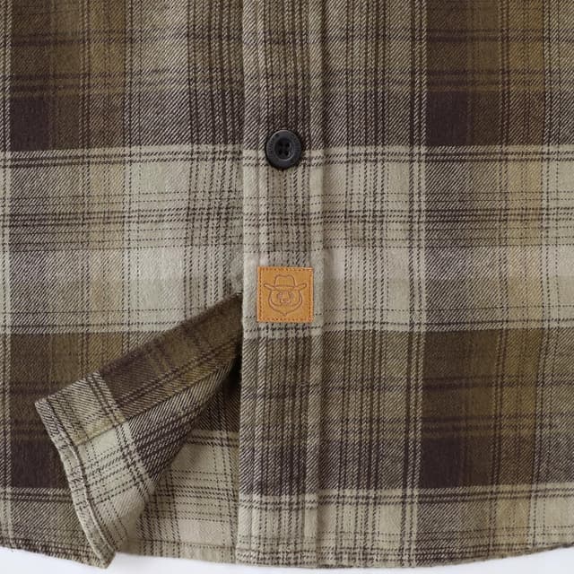 Detalle 2 de Dubinik Flanellhemd Herren Regular Fit kariert mit Button-down (Langarm)