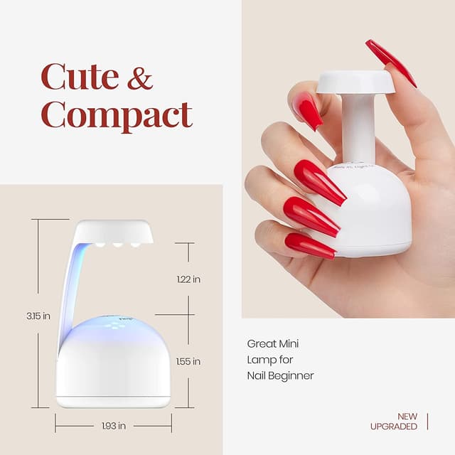 Detalle 2 de beetles Gel Polish Beetles Mini UV-Lampe für Gelnägel – tragbares UV/LED-Licht mit Sensor