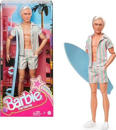 Imagen de Ken muñeco Barbie con conjunto de playa y tabla de surf 🏄 en OfertitasTOP