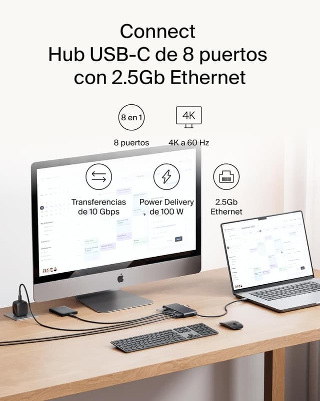 Detalle 2 de Belkin Connect Hub USB-C 8 Puertos