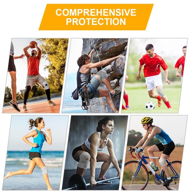 Thumbnail 6 de ACWOO Genouillère de sport avec stabilisateurs latéraux et coussinets en caoutchouc rotulien