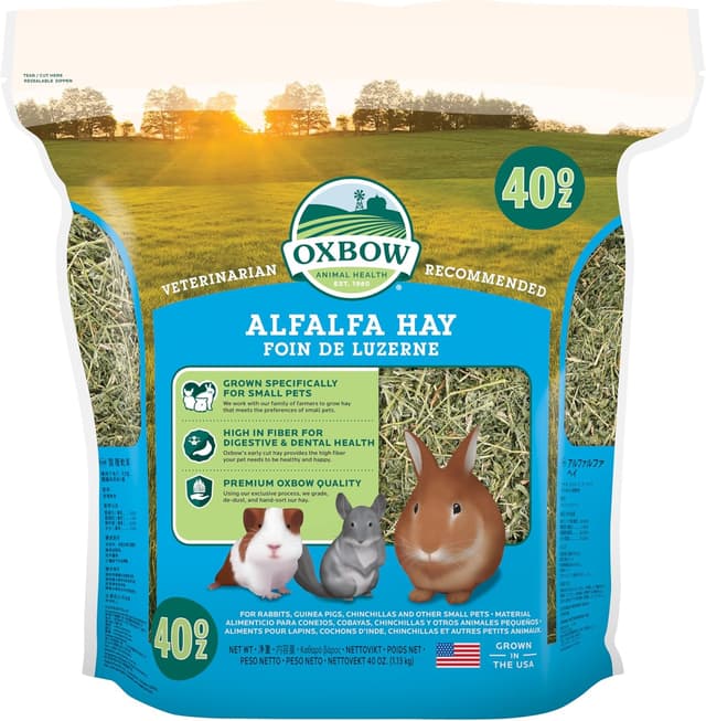 Detalle de Oxbow Animal Health Foin Alphalpha 1130 g : foin d’alfa en fibre pour jeunes, gestantes et lactantes
