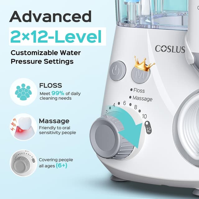 Detalle 2 de COSLUS E2 Water Flosser 12 Pressure Settings