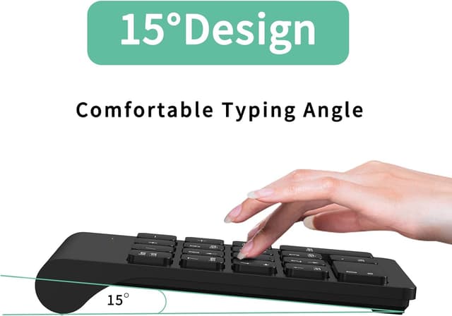 Detalle 2 de cimetech Mini tastierino numerico wireless 2.4G con ricevitore USB da 18 tasti per laptop e PC