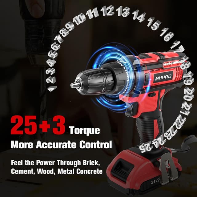 Detalle 2 de MHPRO Taladro Percutor 21V 🔨