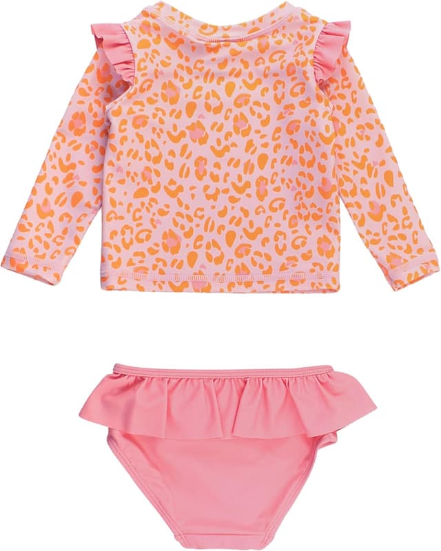 Detalle 2 de RuffleButts Modern Skirted Rash Guard Bikini UPF 50+