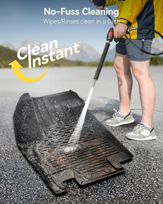 Detalle de 3W TPE All-Weather Floor Mats, Cargo Liner & Back Seat Covers for 2022-2026 Nissan Pathfinder (7-Passenger) — Black