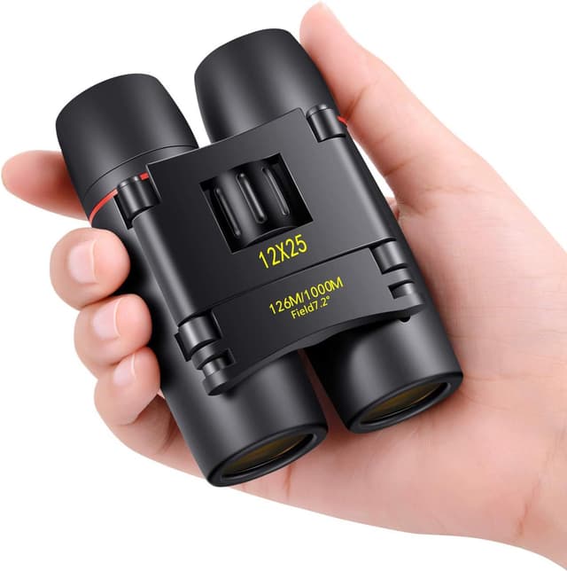 Detalle de POLDR 12x25 Small Pocket Binoculars (Compact Adults & Kids) for Bird Watching, Concerts & Theater