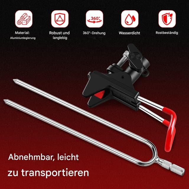 Detalle 1 de Leeko Rutenhalter 2er Set, 360° verstellbar