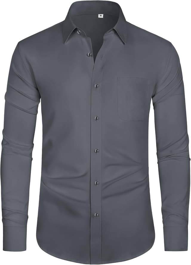 Detalle de J.VER Hemd Herren Langarm – knitterarmes Tencel-Stretch Businesshemd im Regular Fit