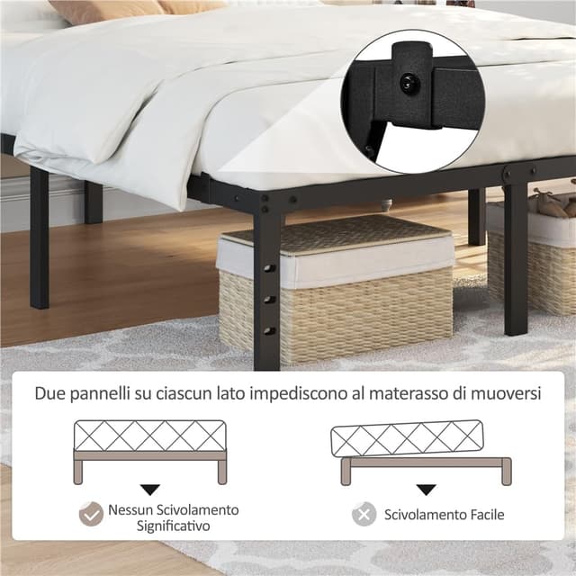 Thumbnail 3 de Yaheetech Rete Letto Matrimoniale 160×200 cm