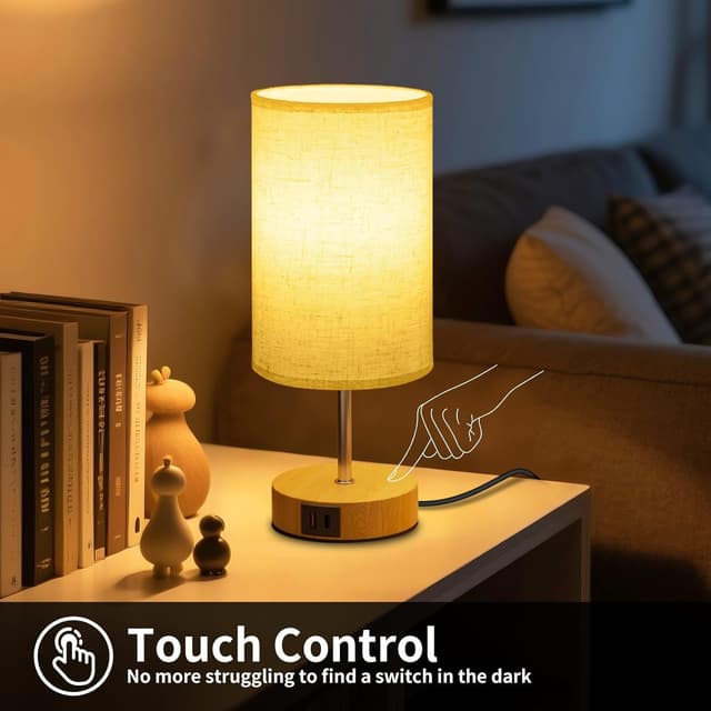Detalle de Suright bedside lamps, 3 way touch