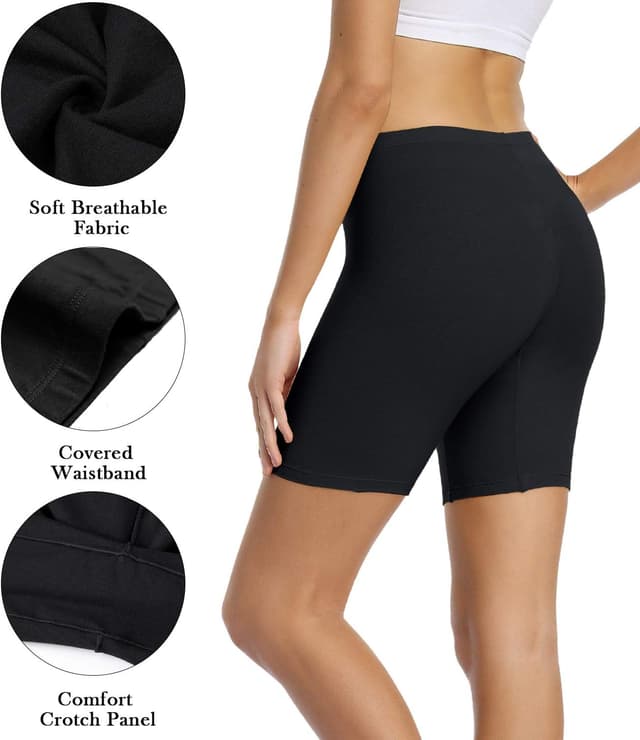 Detalle 2 de wirarpa Radlerhose Damen (4er Pack) – kurze Baumwoll-Boxershorts gegen Scheuern, Beinlänge 20 cm