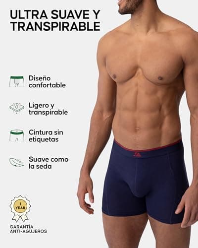 Detalle de DANISH ENDURANCE Calzoncillos tipo bóxer de bambú para hombre (6 pack), azul marino, XXL