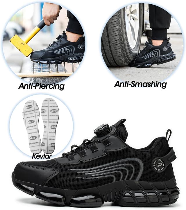 Detalle 2 de Gugifcto Arbeitsschuhe Herren Damen Sicherheitsschuhe mit Stahlkappe, sportlich & atmungsaktiv (EU 36–46)
