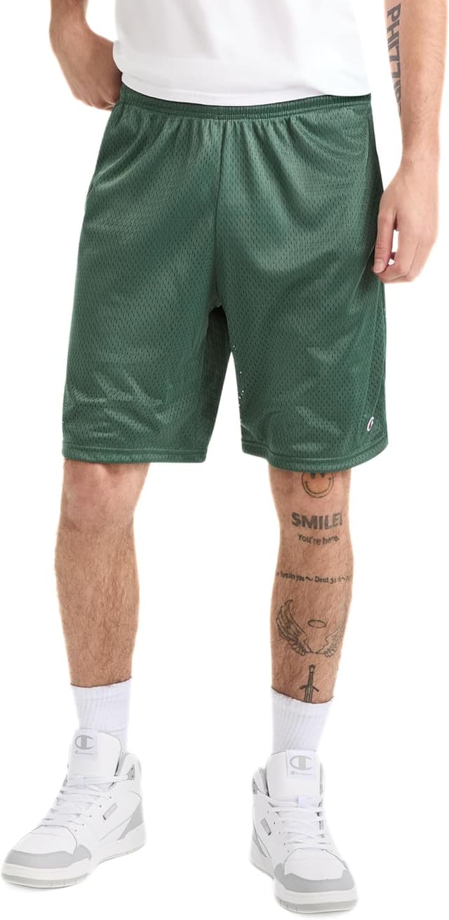 Detalle de Champion Men’s Mesh Gym Shorts — Lightweight Athletic Shorts (9" Inseam, Regular or Big & Tall)