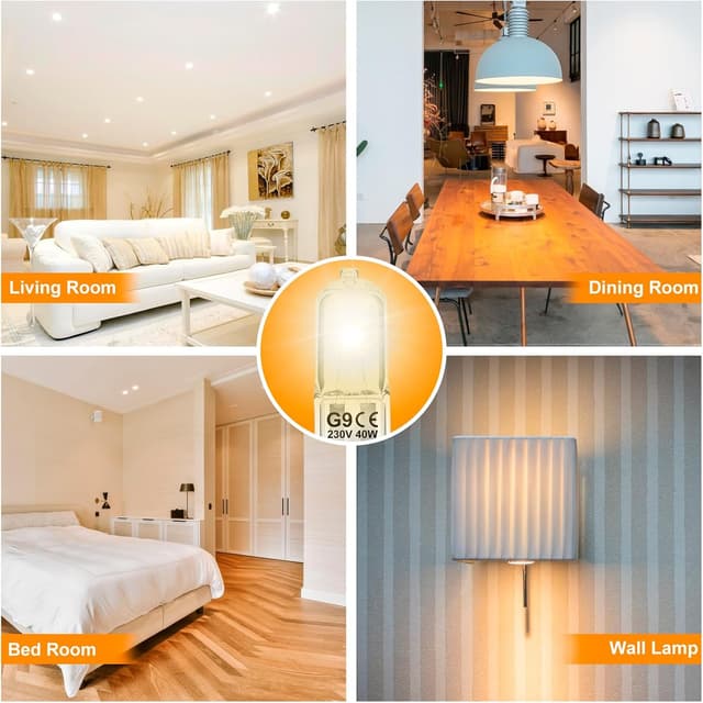 Detalle de G9 Halogen bulbs 40W 2700K, 12 pack