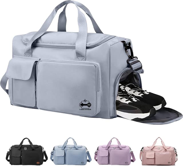 Thumbnail 6 de CarryFitness Sports Gym Bag Duffle Bag with Shoes Compartment, Waterproof Weekend Bag (Pink) 37L