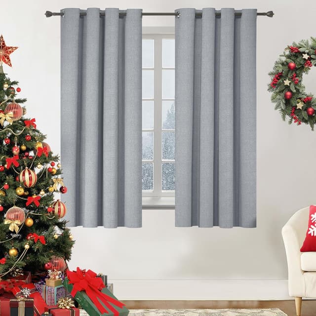 Thumbnail 1 de YSTELLAA Rideau occultant Lot de 2 Gris clair