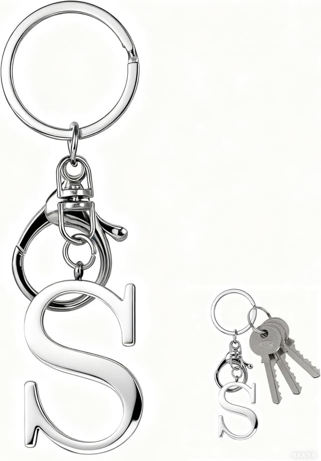 Thumbnail 6 de MLZTINGR Edelstahl-Schlüsselanhänger mit Initialen-Anhänger – robust für Alltag und als Geschenk