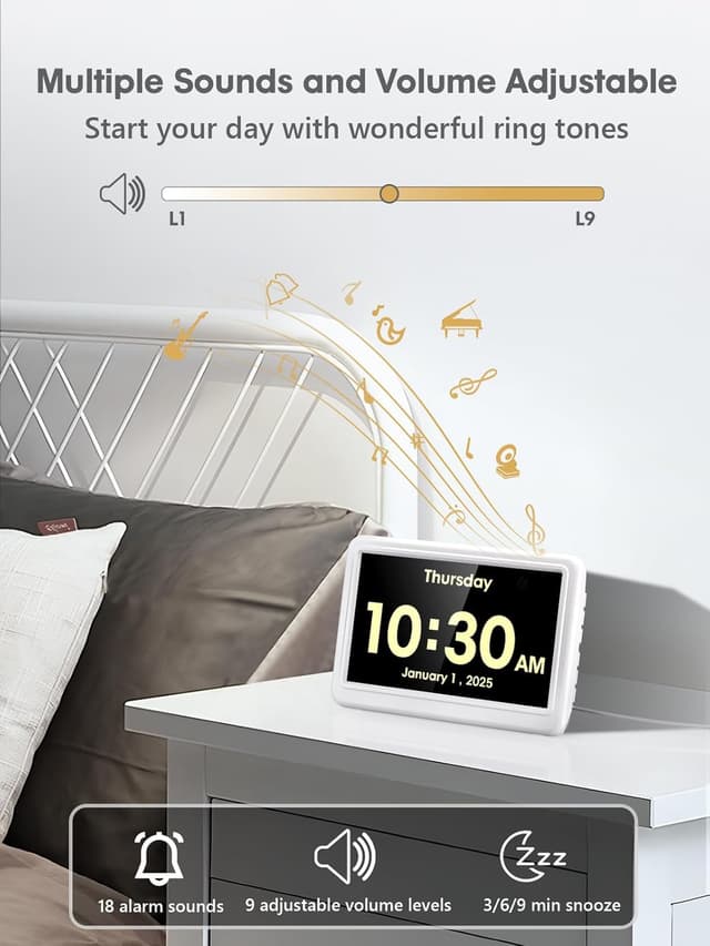 Detalle 1 de ROCAM Réveil numérique 7 pouces