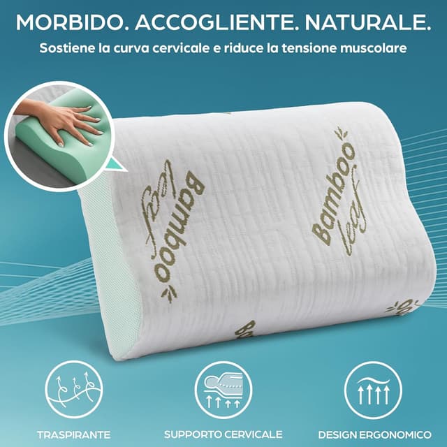 Thumbnail 6 de Flowen Cuscino Cervicale Memory Foam per Dormire 🌙📦📦📦📦📦📦📦📦📦📦📦📦📦📦📦📦📦🌙