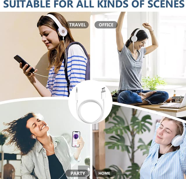 Thumbnail 6 de USB C to 3.5mm Aux Cable, 3.3 ft ⚡