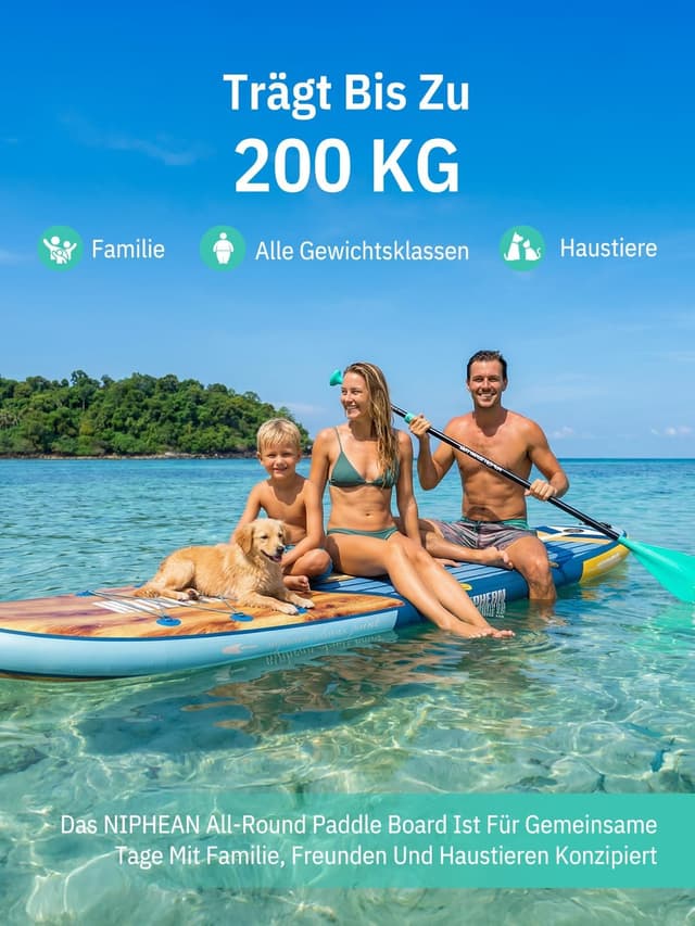 Detalle de niphean Stand-Up-Paddleboard 320 cm inkl. Sitz & Zubehör (bis 200 kg Tragkraft)