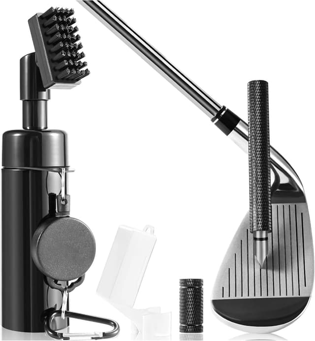 Detalle de Wynaura Pro Golf Club Cleaner Brush with Groove Sharpener Tool (8-inch water brush, 5oz bottle)