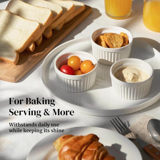 Thumbnail 4 de DOWAN Ramekins 4 oz Porcelain Set of 6