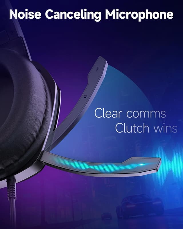 Detalle de AOC Gaming Headset for PS5, PS4, PC, and Xbox Series (3.5mm, RGB surround, noise-canceling mic)